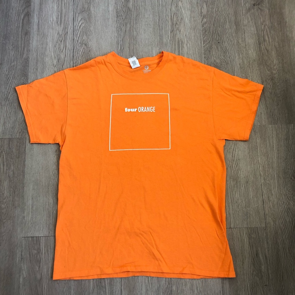 Four orange graphic shirt